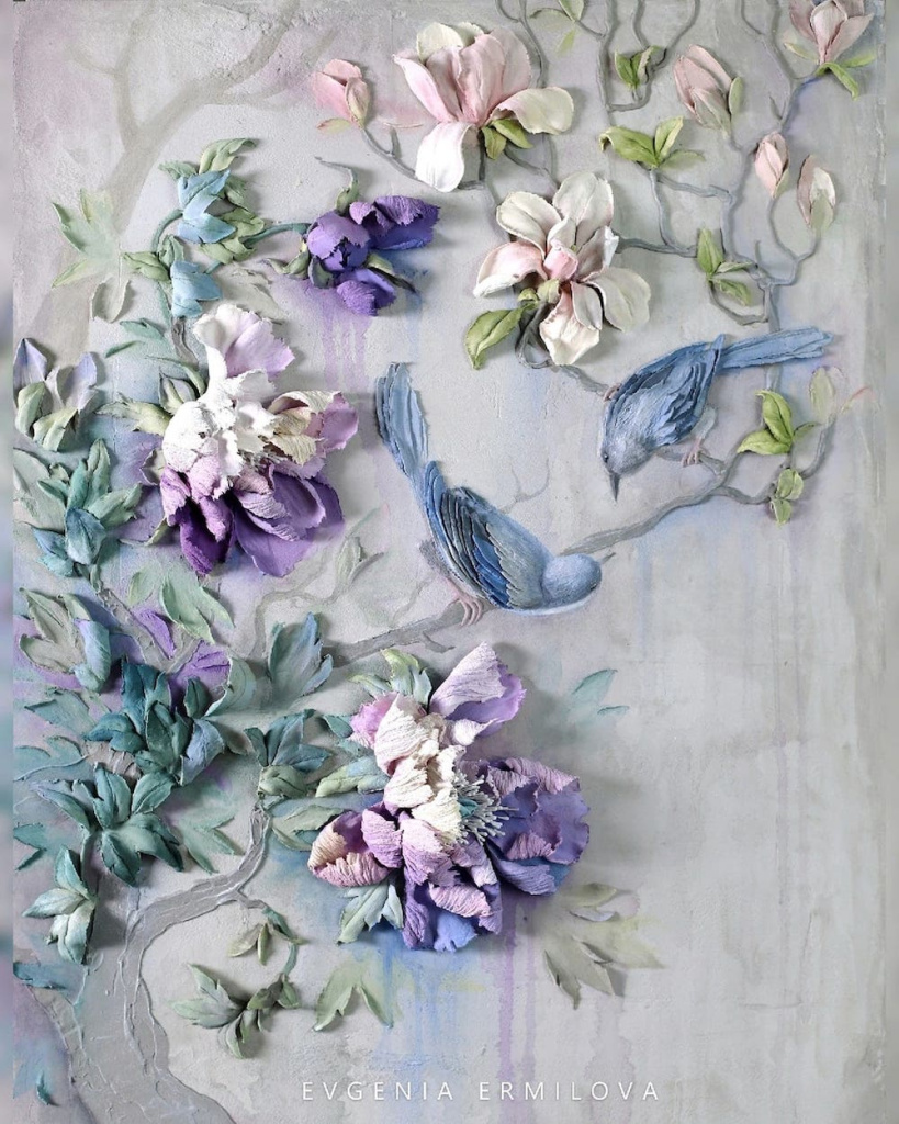 Анималистика скульптурная живопись текстурной пастой.jpg