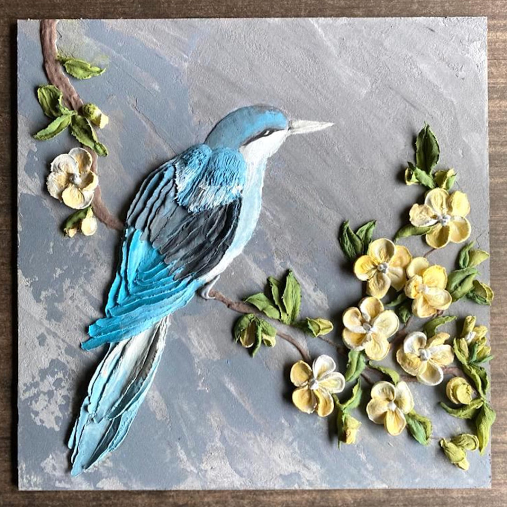 скульптурная живопись, 3D птицы, объёмная картина с птицами